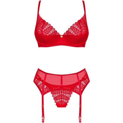 OBSESSIVE - INGRIDIA SET THREE PIECES RED XS/S