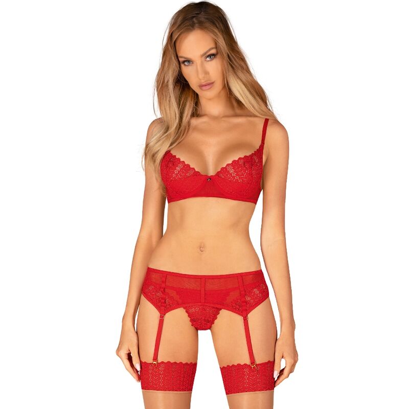 OBSESSIVE - INGRIDIA SET THREE PIECES RED XS/S