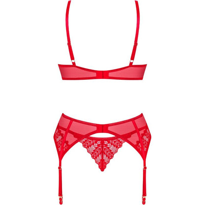 OBSESSIVE - INGRIDIA SET THREE PIECES RED XS/S