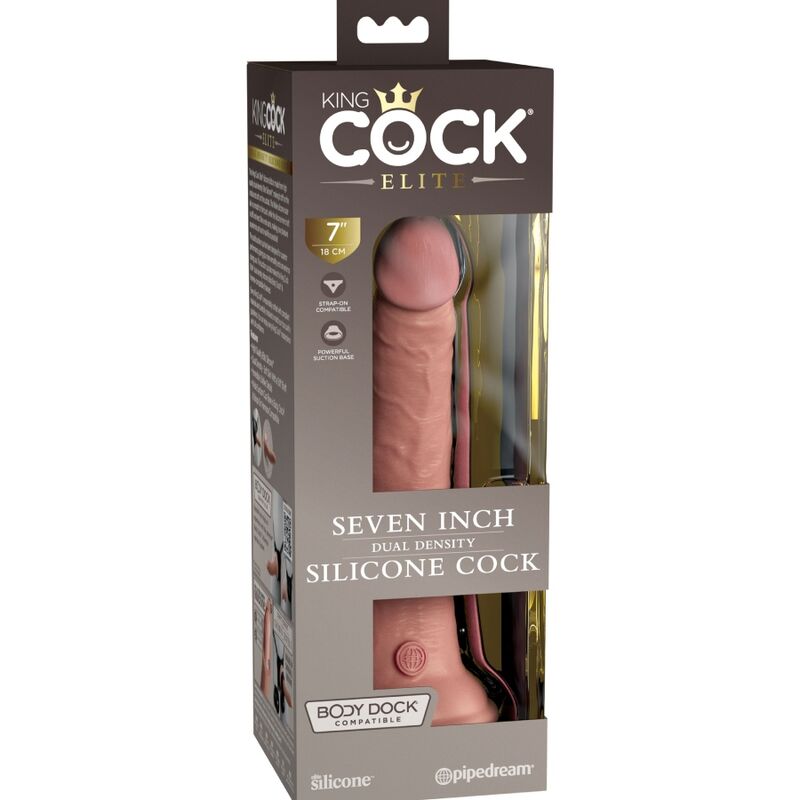 KING COCK - DILDO DE SILICONA REALISTA ELITE 17,8 CM