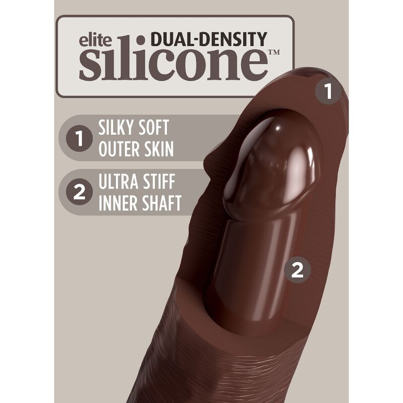 KING COCK - DILDO DE SILICONA REALISTA ELITE 20,3 CM MARRÓN