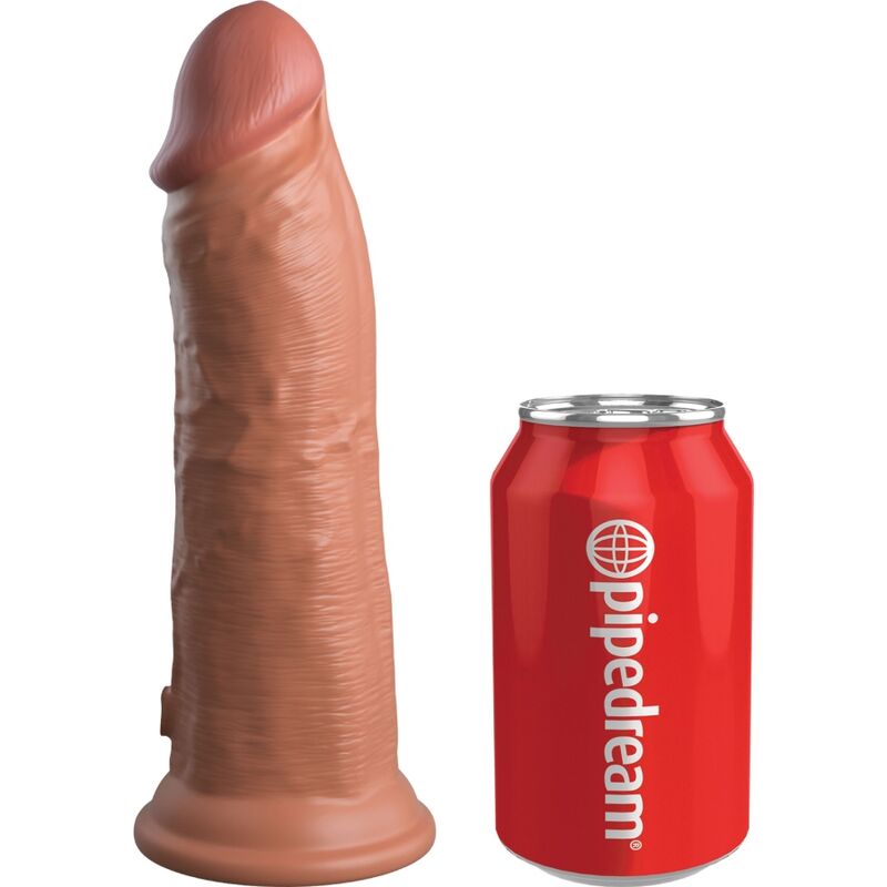 KING COCK - DILDO REALISTA ELITE VIBRADOR Y SILICONA 20,3 CM CARAMELO