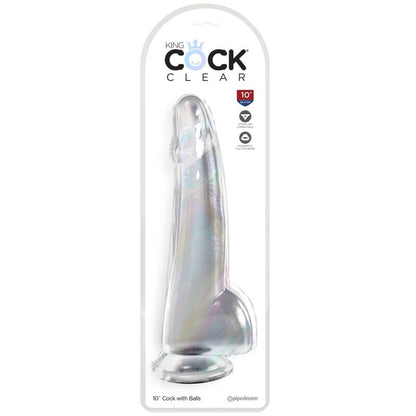 KING COCK - DILDO TRANSPARENTE CON TESTICULOS 19 CM