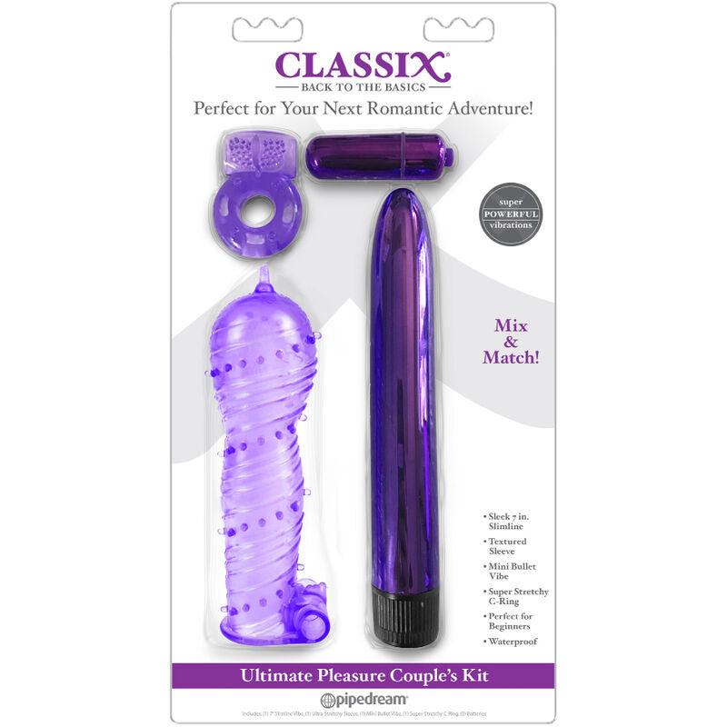 CLASSIX - KIT PARA PAREJAS CON ANILLA, VAINA Y BALAS MORADA