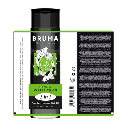 BRUMA - ACEITE CALIENTE DE MASAJE PREMIUM SANDÍA 3 EN 1 - 100 ML