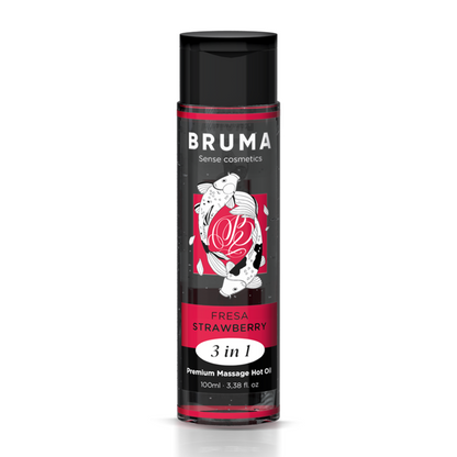 BRUMA - ACEITE CALIENTE DE MASAJE PREMIUM FRESA 3 EN 1 - 100 ML