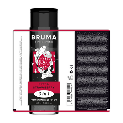 BRUMA - ACEITE CALIENTE DE MASAJE PREMIUM FRESA 3 EN 1 - 100 ML