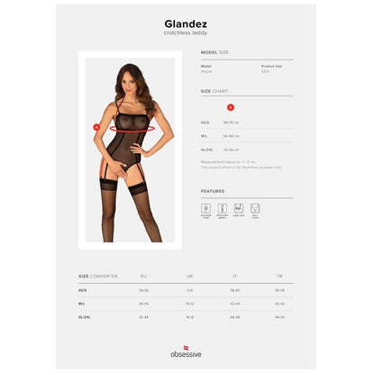 OBSESIVO - GLANDEZ TEDDY SIN ENTREPIERNA XS/S