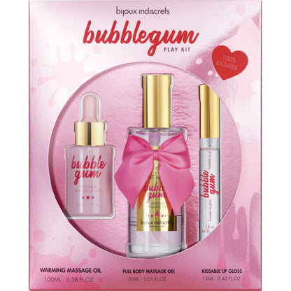 BIJOUX - INDISCRETS BUBBLEGUM PLAY KIT WITH OIL GEL & LIP GLOSS