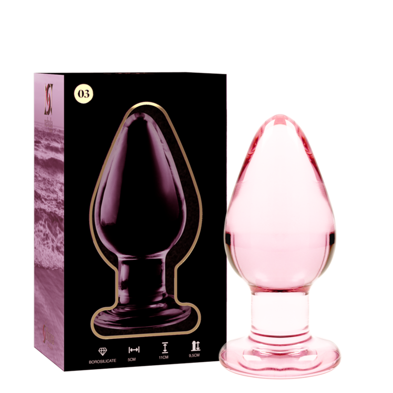 SERIE NEBULA DE IBIZA - MODELO 3 PLUG ANAL CRISTAL BOROSILICATO TRANSPARENTE 11 CM -O- 5 CM