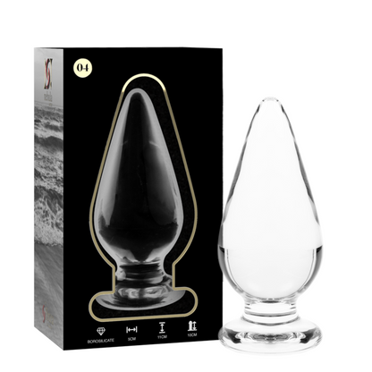 SERIE NEBULA DE IBIZA - MODELO 4 PLUG ANAL CRISTAL BOROSILICATO TRANSPARENTE 11 CM -O- 5 CM