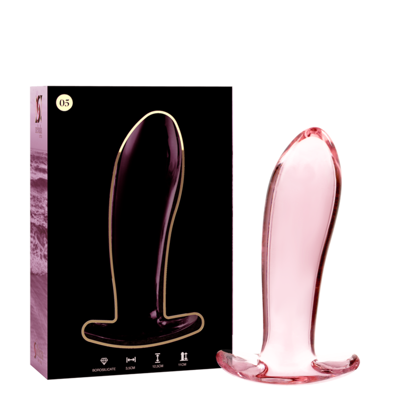 NEBULA SERIES BY IBIZA - MODEL 5 ANAL PLUG BOROSILICATE GLASS CLEAR 12.5 CM -O- 3.5 CM