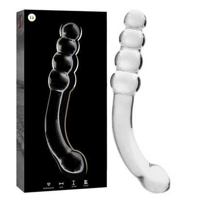 SERIE NEBULA DE IBIZA - MODELO 14 DILDO CRISTAL BOROSILICATO TRANSPARENTE 18,5 CM -O- 3 CM