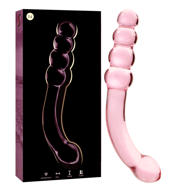 SERIE NEBULA DE IBIZA - MODELO 14 DILDO CRISTAL BOROSILICATO TRANSPARENTE 18,5 CM -O- 3 CM