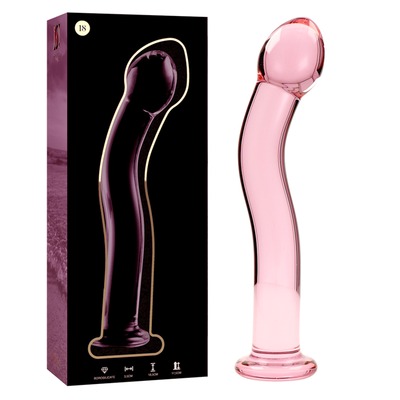 SERIE NEBULA DE IBIZA - MODELO 18 DILDO CRISTAL BOROSILICATO TRANSPARENTE 18,5 CM -O- 3,5 CM