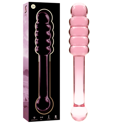 SERIE NEBULA DE IBIZA - MODELO 20 DILDO CRISTAL BOROSILICATO TRANSPARENTE 20,5 CM -O- 3 CM