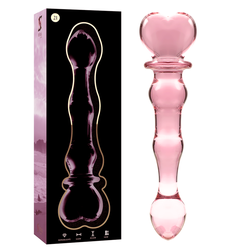 SERIE NEBULA DE IBIZA - MODELO 21 DILDO CRISTAL BOROSILICATO TRANSPARENTE 20,5 CM -O- 3,5 CM