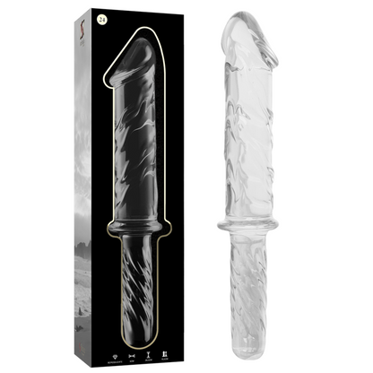 SERIE NEBULA DE IBIZA - MODELO 24 DILDO CRISTAL BOROSILICATO TRANSPARENTE 28,5 CM -O- 5 CM