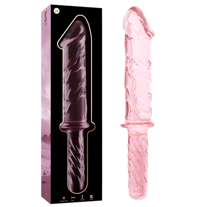 SERIE NEBULA DE IBIZA - MODELO 24 DILDO CRISTAL BOROSILICATO TRANSPARENTE 28,5 CM -O- 5 CM