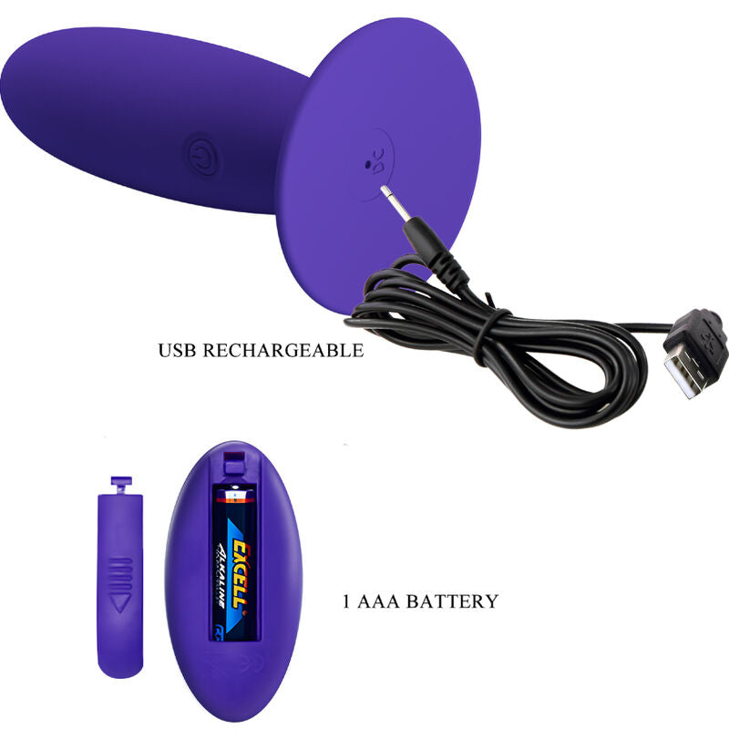 PRETTY LOVE - VIBRADOR ANAL YOUTH PLUG CONTROL REMOTO VIOLETA