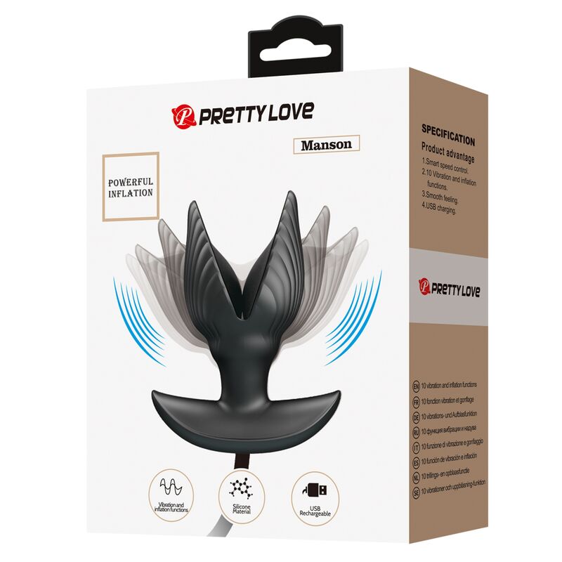 PRETTY LOVE - PLUG ANAL INFLABLE Y RECARGABLE