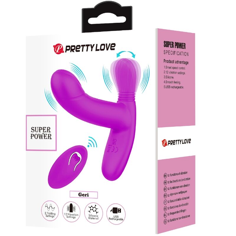 PRETTY LOVE - MASAJEADOR DE CLÍTORIS GERI CONTROL REMOTO ROSA