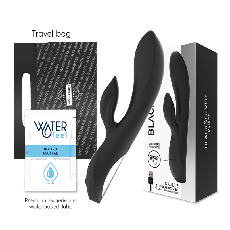 VIBRADOR CON CONTROL TÁCTIL KAULTZ NEGRO Y PLATA