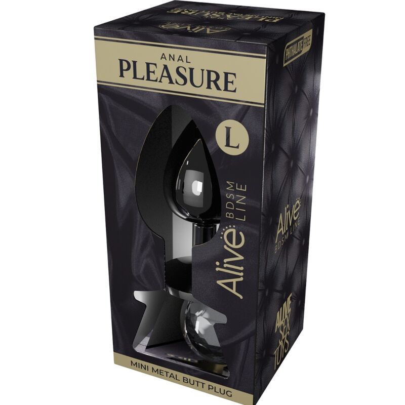 ALIVE - PLUG ANAL PLACER MINI METAL NEGRO TALLA L