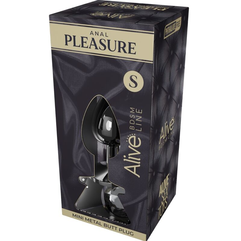 ALIVE - ANAL PLEASURE MINI PLUG METAL BLACK SIZE S