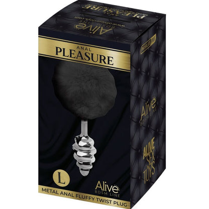 ALIVE - PLUG DE PLACER ANAL ESPIRAL METALICO ESPIRAL NEGRO TALLA L