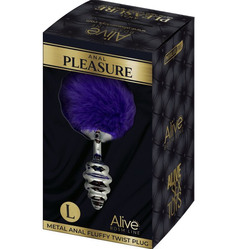 ALIVE - PLUG DE PLACER ANAL ESPIRAL DE METAL ESPIRAL ESPIRAL VIOLETA OSCURO TALLA L