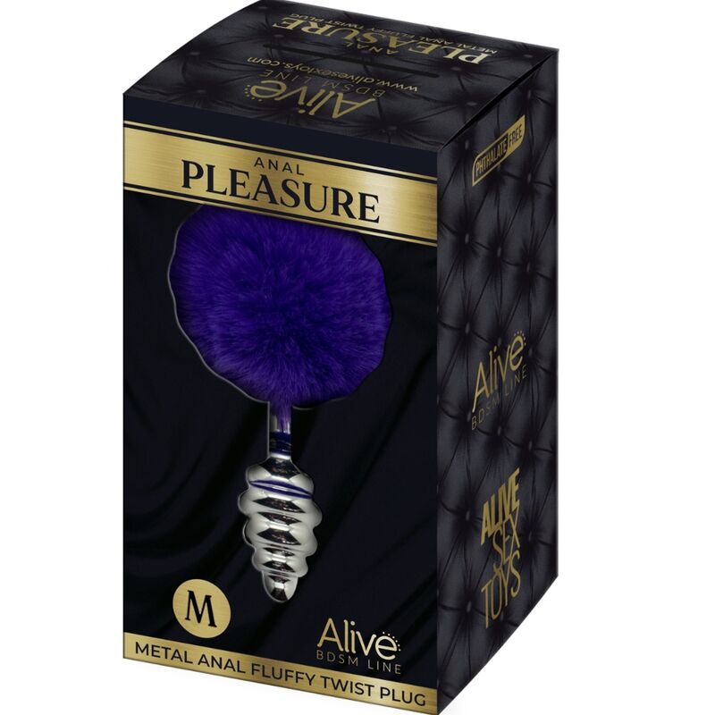 ALIVE - PLUG DE PLACER ANAL ESPIRAL DE METAL ESPIRAL ESPIRAL VIOLETA OSCURO TALLA M