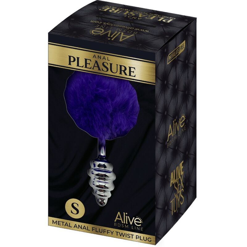 ALIVE - PLUG DE PLACER ANAL ESPIRAL DE METAL ESPIRAL ESPIRAL VIOLETA OSCURO TALLA S