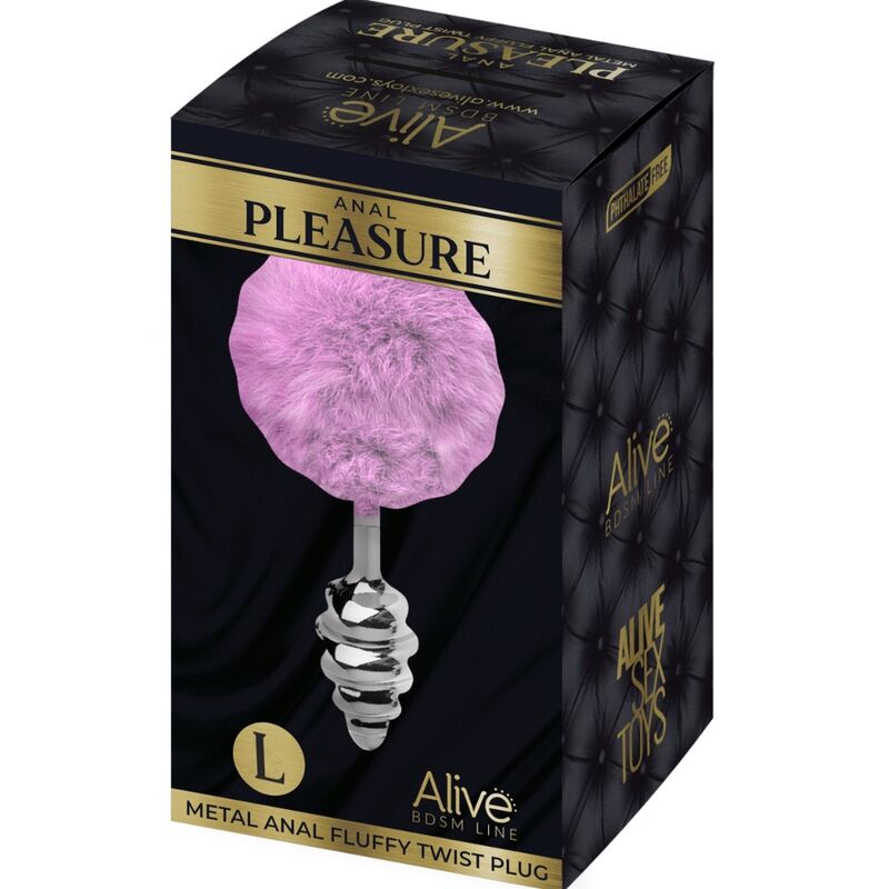 ALIVE - PLUG DE PLACER ANAL ESPIRAL METALICO ESPIRAL VIOLETA TALLA L