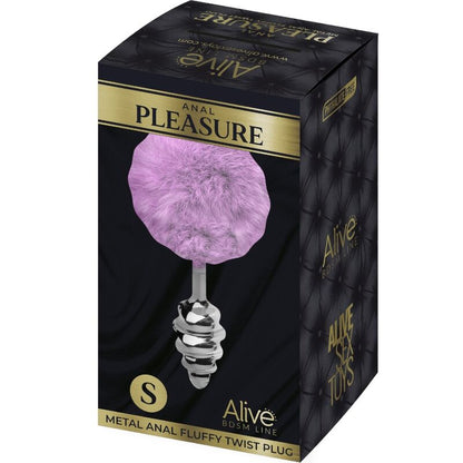 ALIVE - PLUG DE PLACER ANAL ESPIRAL METALICO ESPUMOSO VIOLETA TALLA S