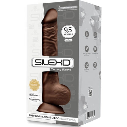 SILEXD - MODELO 1 PENE REALISTA PREMIUM SILEXPAN SILICONA MARRÓN 24 CM