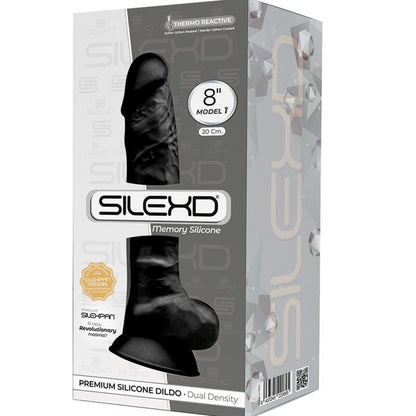 SILEXD - MODELO 1 PENE REALISTA PREMIUM SILEXPAN SILICONA NEGRO 20 CM