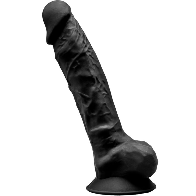 SILEXD - MODELO 1 PENE REALISTA PREMIUM SILEXPAN SILICONA NEGRO 23 CM