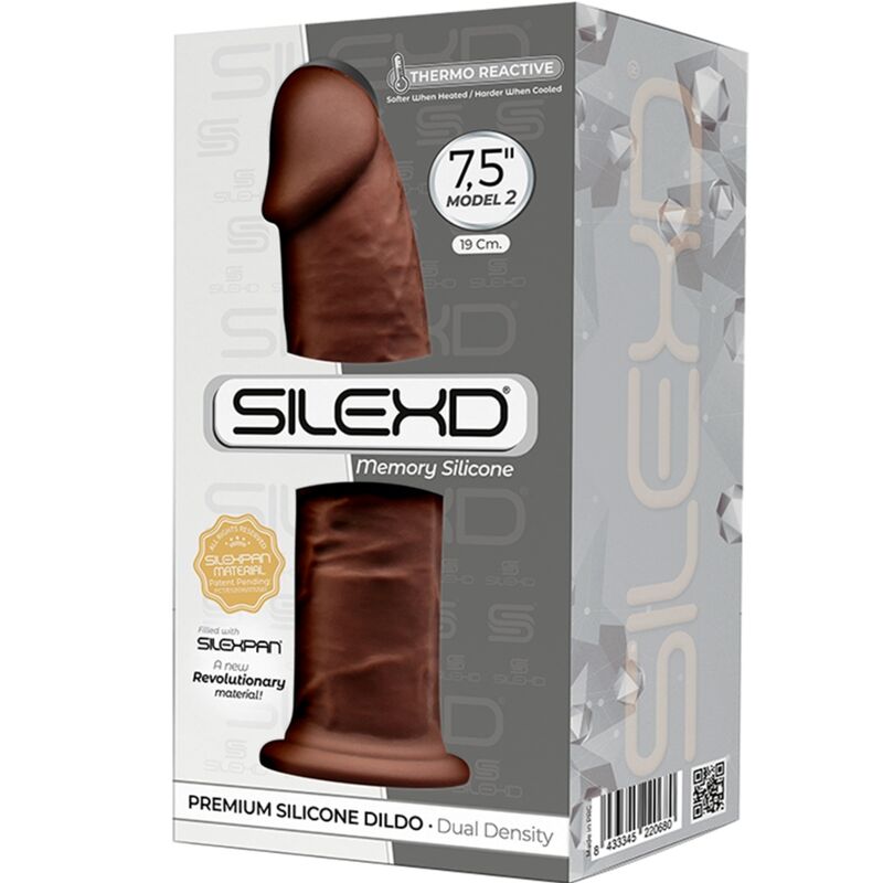 SILEXD - MODELO 2 PENE REALISTA PREMIUM SILEXPAN SILICONA MARRÓN 19 CM