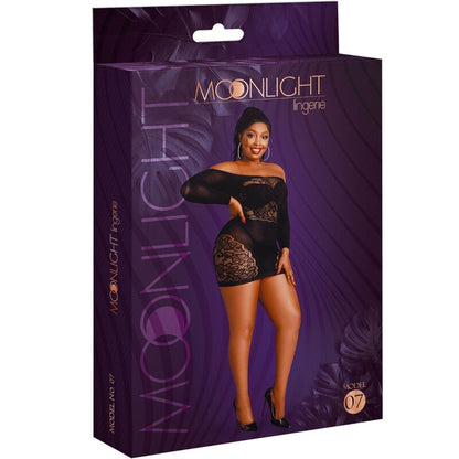 MOONLIGHT - MODELO 7 VESTIDO MANGA LARGA NEGRO TALLA GRANDE