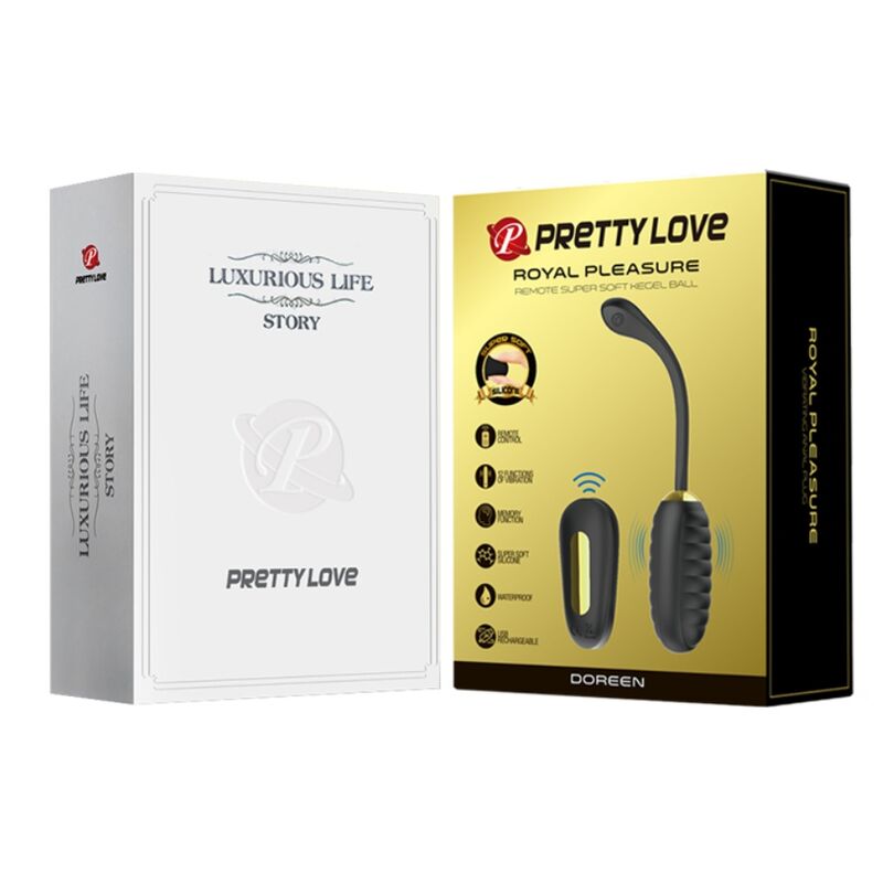 PRETTY LOVE - HUEVO VIBRADOR RECARGABLE DE LUJO DOREEN NEGRO CONTROL REMOTO