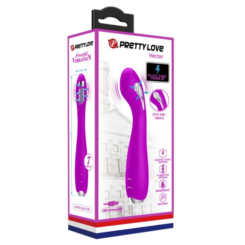 PRETTY LOVE - VIBRADOR ELECTROSHOCK RECARGABLE HECTOR IMPERMEABLE MORADO