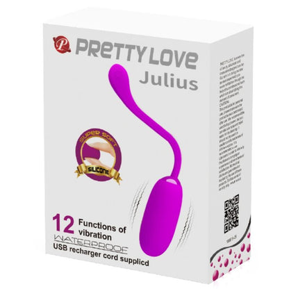 PRETTY LOVE - HUEVO VIBRADOR RECARGABLE Y RESISTENTE AL AGUA JULIUS PÚRPURA