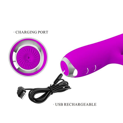 PRETTY LOVE - RACHEL RECHARGEABLE VIBRATOR WITH PURPLE SUCKER