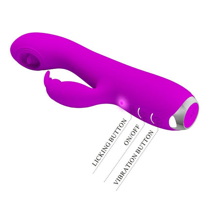 PRETTY LOVE - RACHEL RECHARGEABLE VIBRATOR WITH PURPLE SUCKER