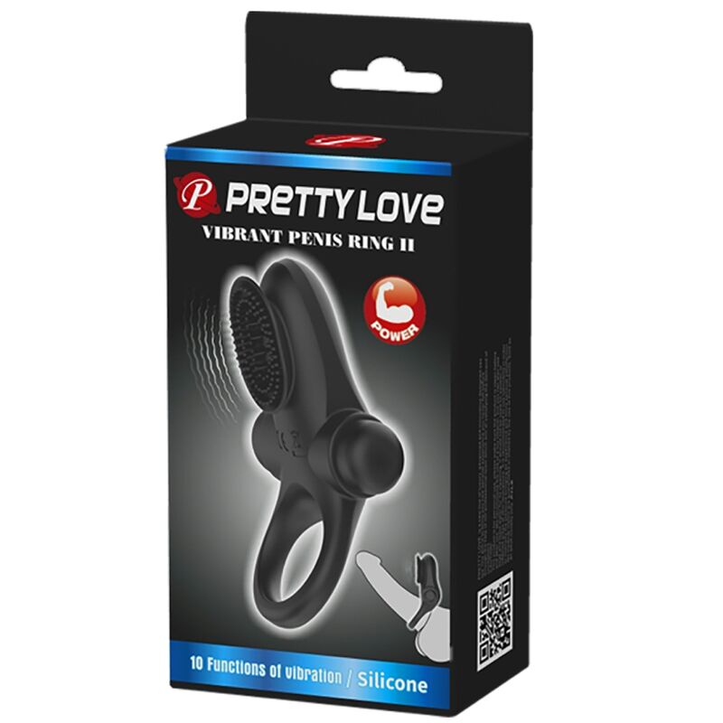 PRETTY LOVE - ANILLO VIBRADOR II PARA EL PENE NEGRO