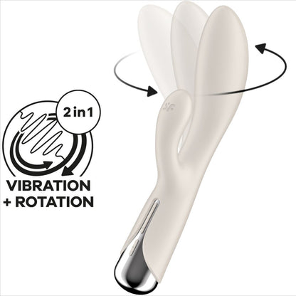 SATISFYER - CONEJO GIRATORIO 1 ESTIMULACIÓN DEL CLÍTORIS Y PUNTO G ROJO