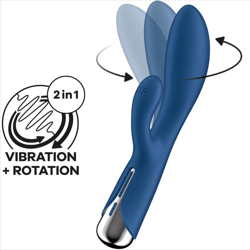 SATISFYER - CONEJO GIRATORIO 1 ESTIMULACIÓN DEL CLÍTORIS Y PUNTO G ROJO