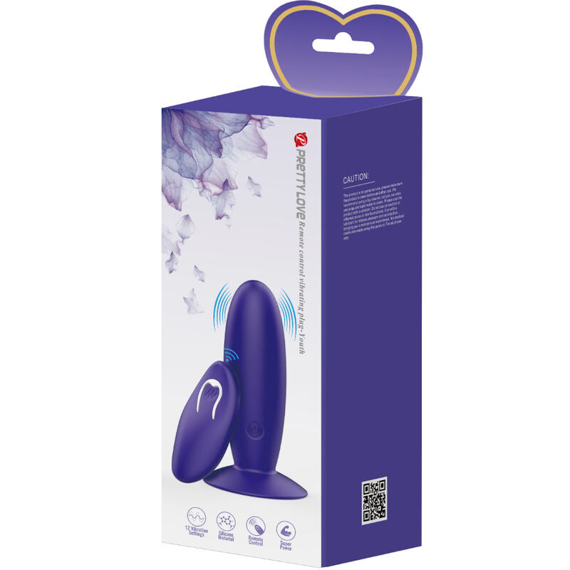 PRETTY LOVE - VIBRADOR ANAL YOUTH PLUG CONTROL REMOTO VIOLETA