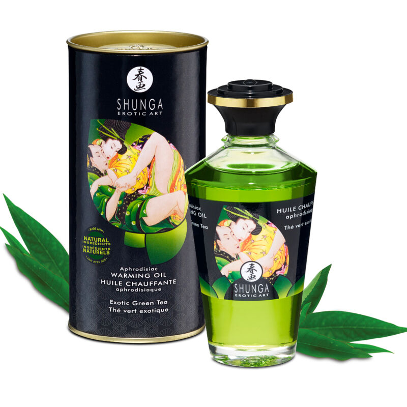 SHUNGA - ACEITE DE MASAJE EFECTO CALOR DE TÉ VERDE ORGÁNICO 100 ML